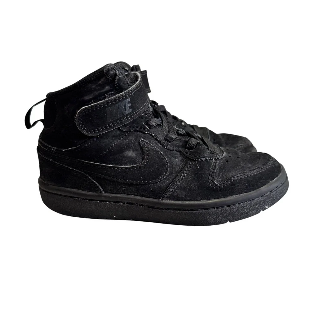 Nike Court Borough Mid Kids Black Sneakers Size 11C Shoes